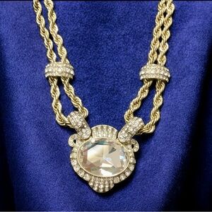 Heidi Daus Gold and Silver Statement Piece Necklace. NIB